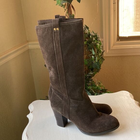 Target Brown Suede Lined Tall Boots Size 10 - Picture 1 of 14